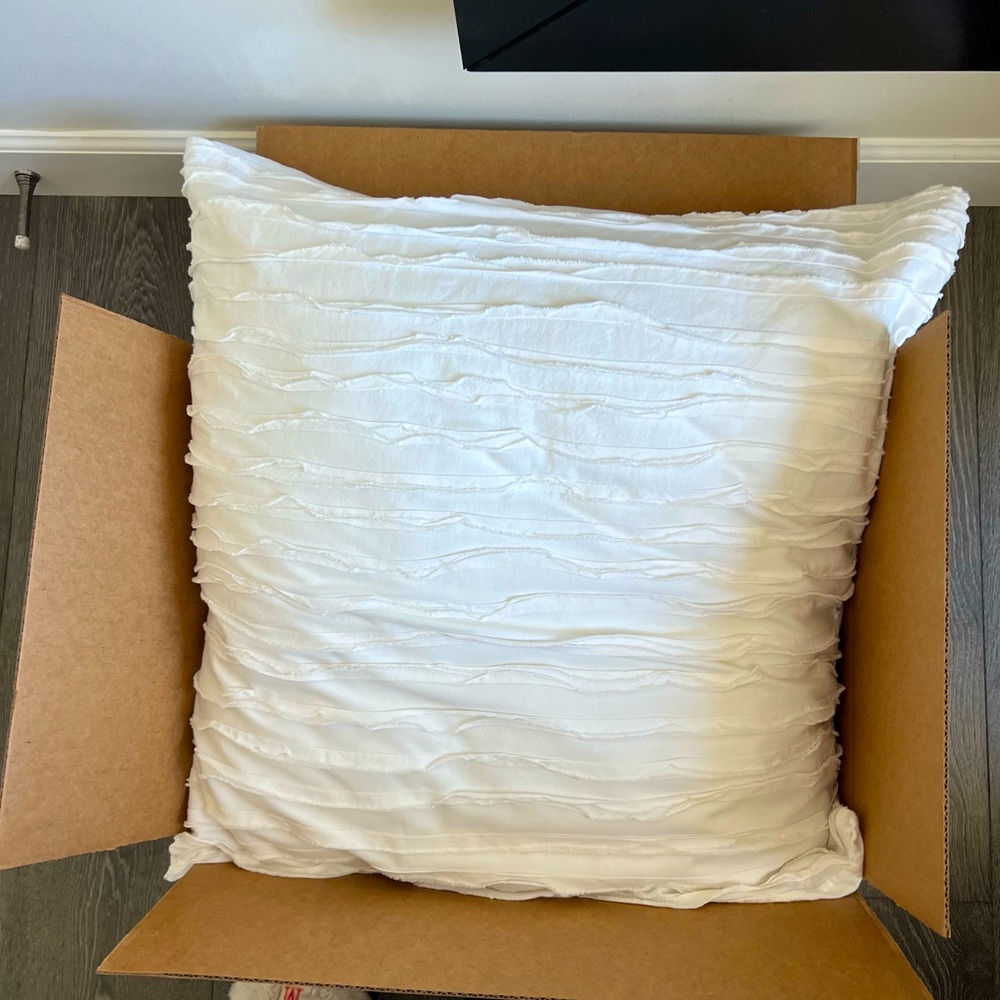 Selling one decorative pillow with matching duvet cover from pottery barn